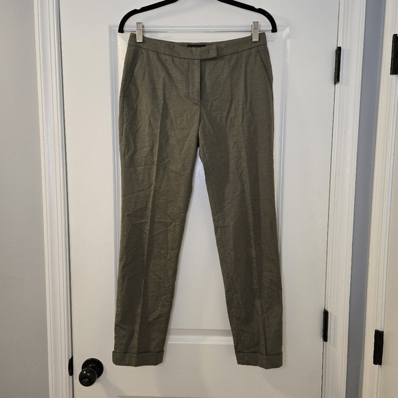 Cappellini Mid Rise Green Floral Print Dress pants Size 8 NEW - Picture 1 of 16